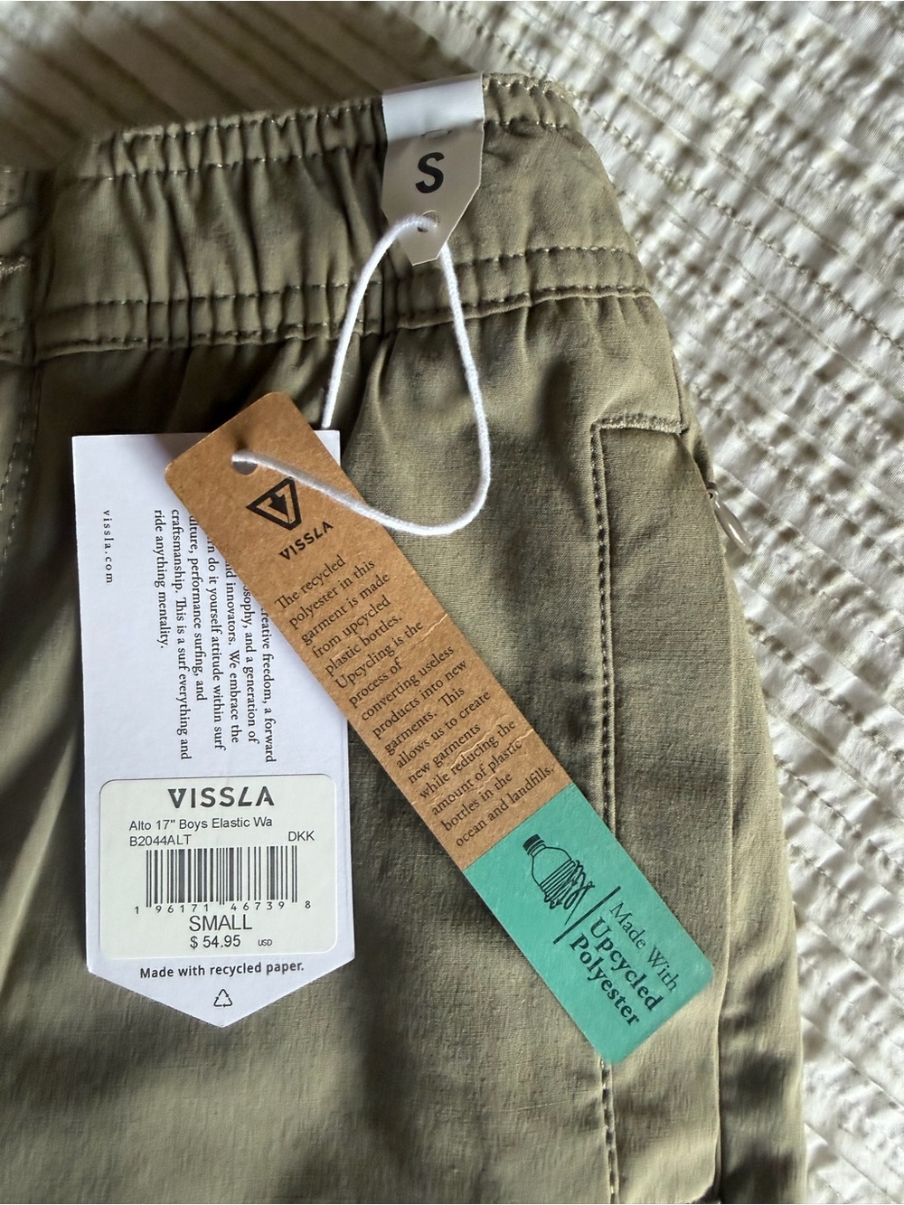 VISSLA Kids Olive Elastic Waist Joggers. I have a size S. Size M. And size L.